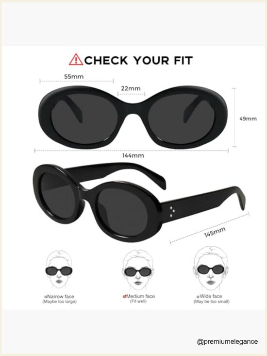 Retro Oval Chunky Sunglasses UV400 Protection Women\'s main image 6